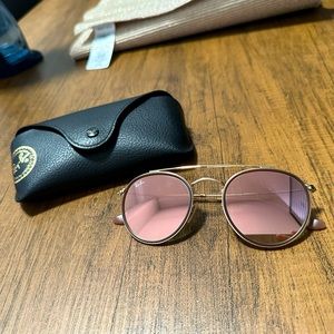 Ray Ban Round Double Bridge Sunglasses - Brown / Gold / Copper Mirror